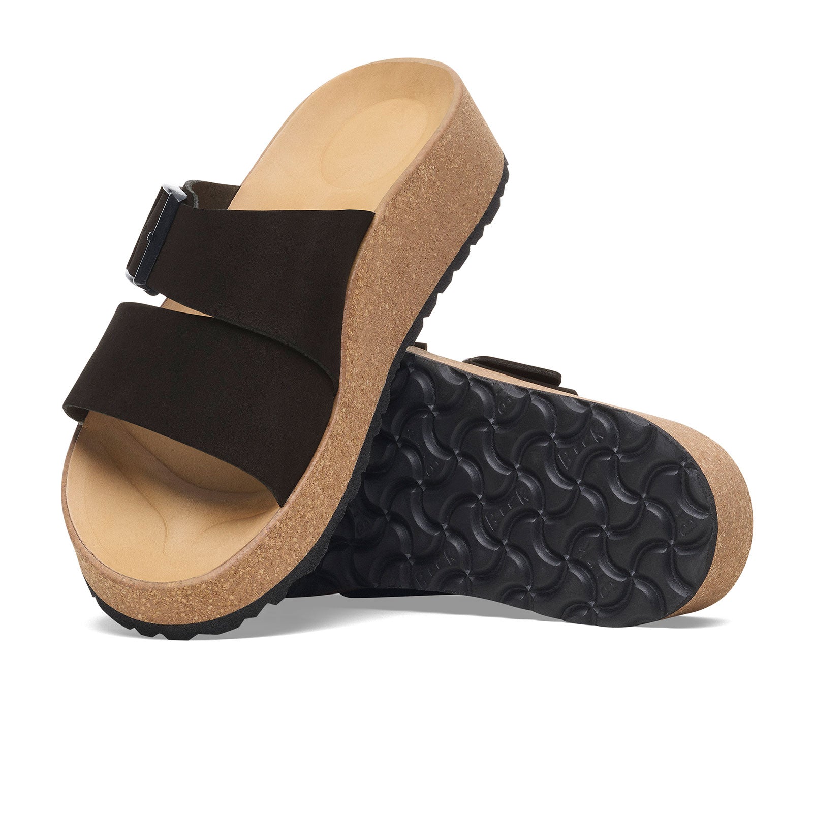 Birkenstock Almina Narrow Slide Sandal (Women) - Black Nubuck