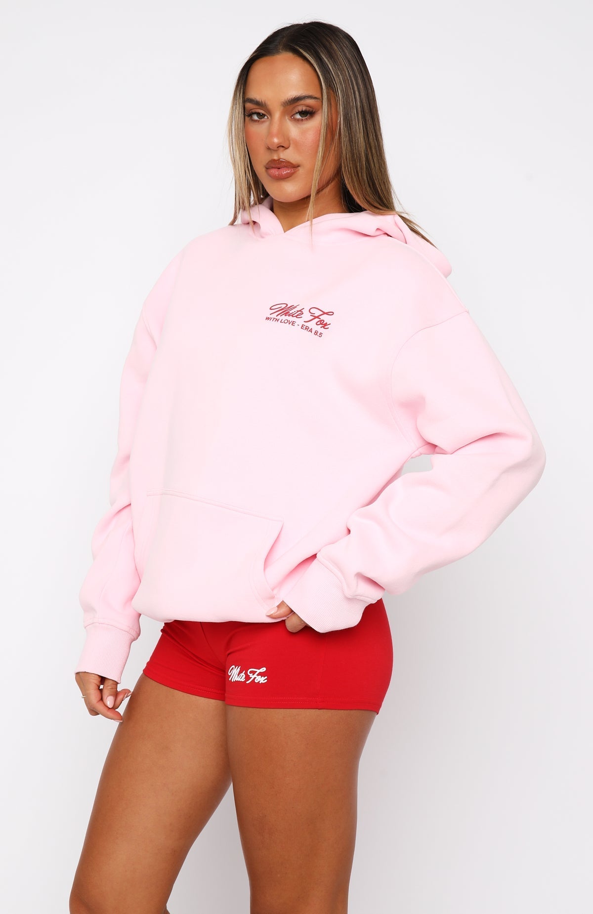 With Love & Kisses Oversized Hoodie Baby Pink