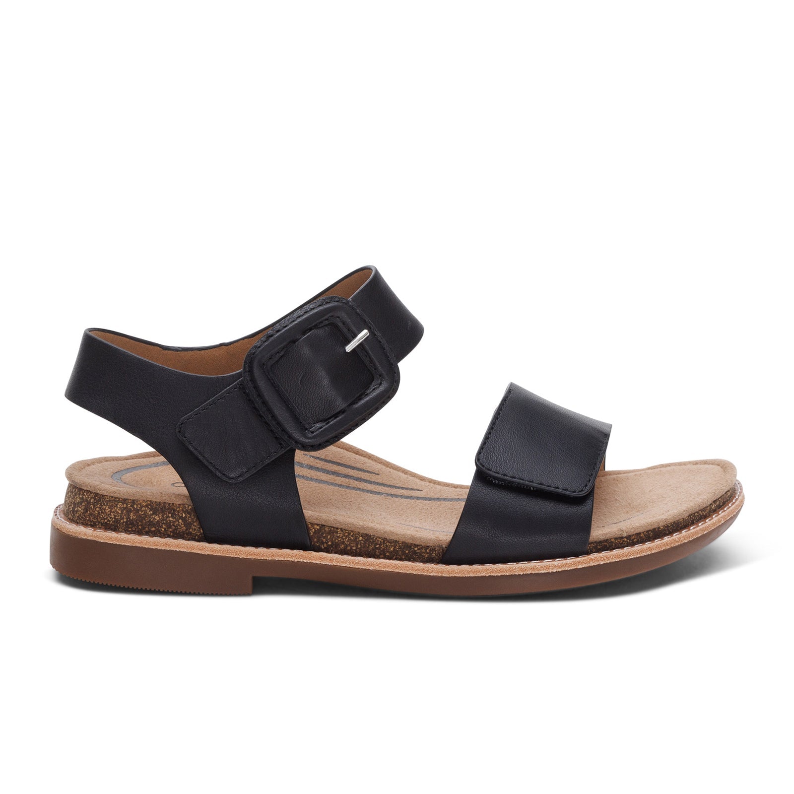 Aetrex Claire Backstrap Sandal (Women) - Black