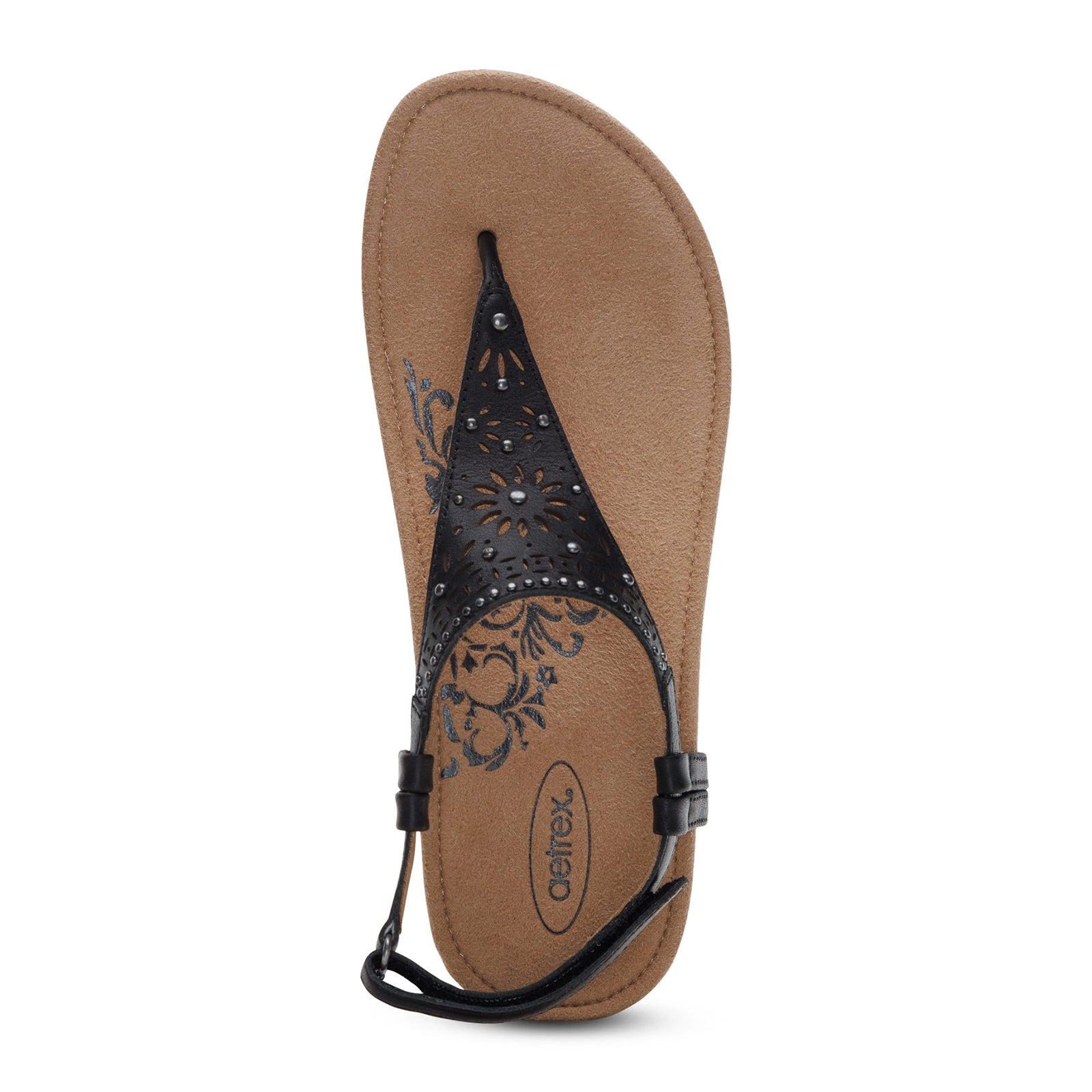 Aetrex Evelyn Backstrap Sandal (Women) - Black