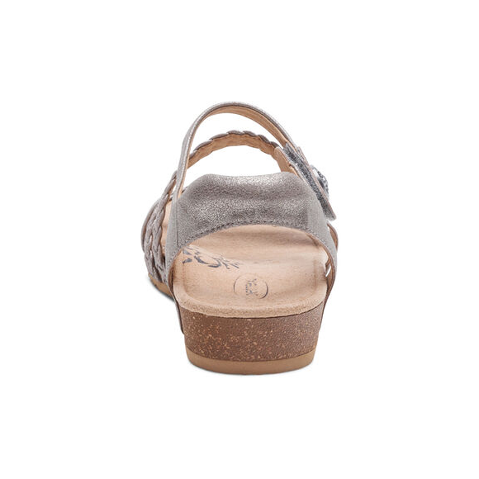 Aetrex Jillian Braided Backstrap Sandal (Women) - Brushed Silver