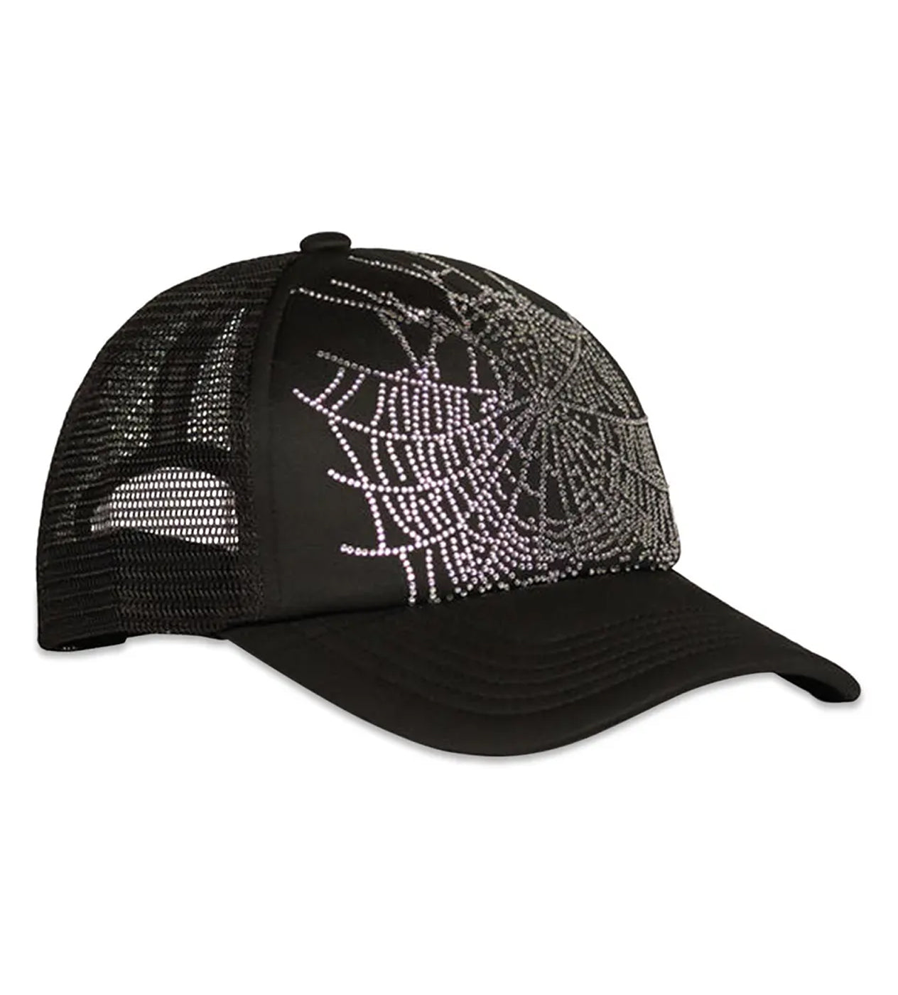 Sp5der Rhinestone Web Hat Black