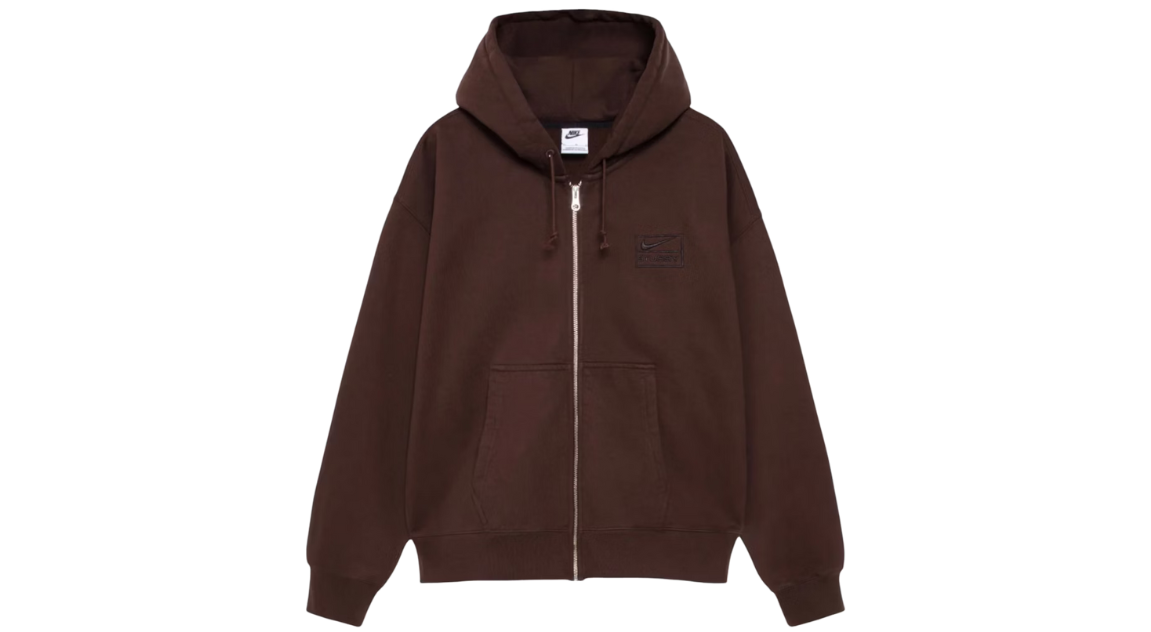 Stussy x Nike Stone Washed Fleece Zip Hoodie Dark Cinder