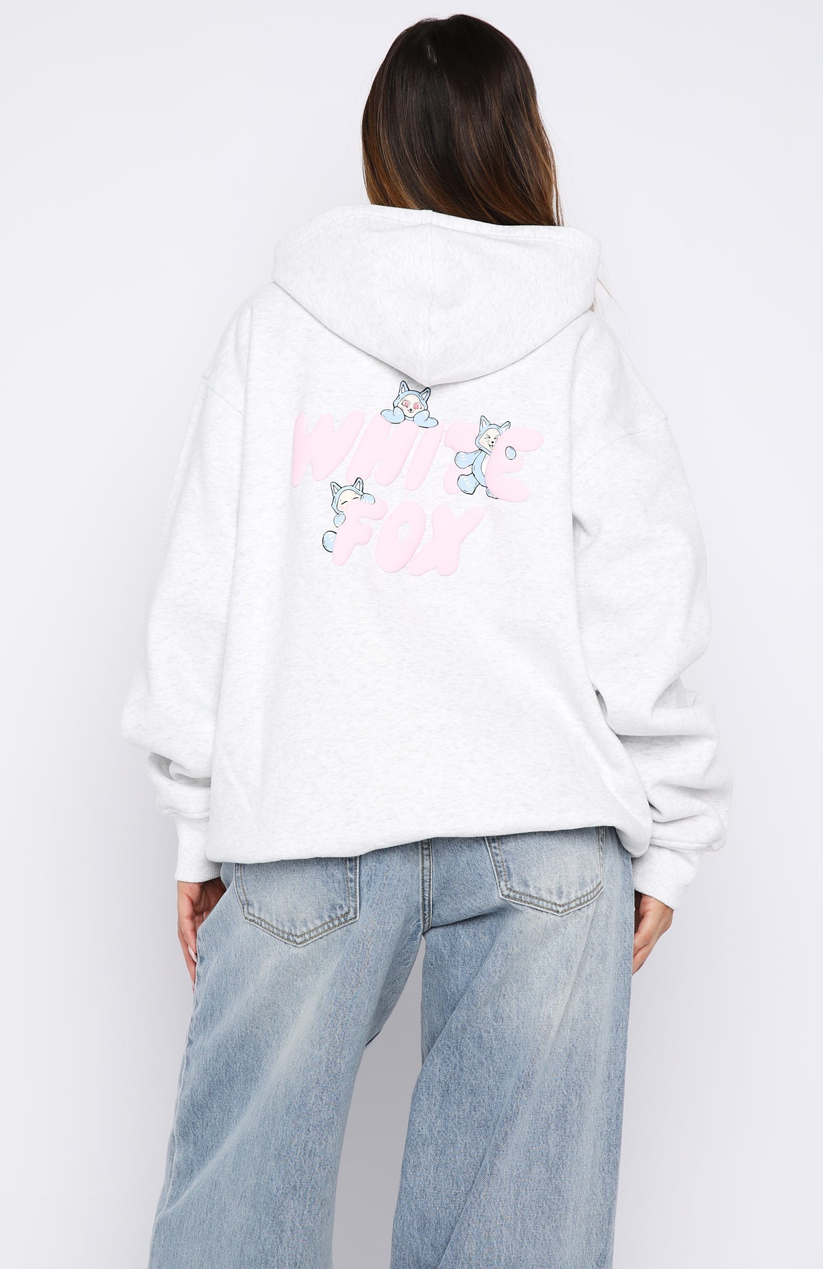 Bubbles & Foxy Friends Oversized Hoodie Frosty