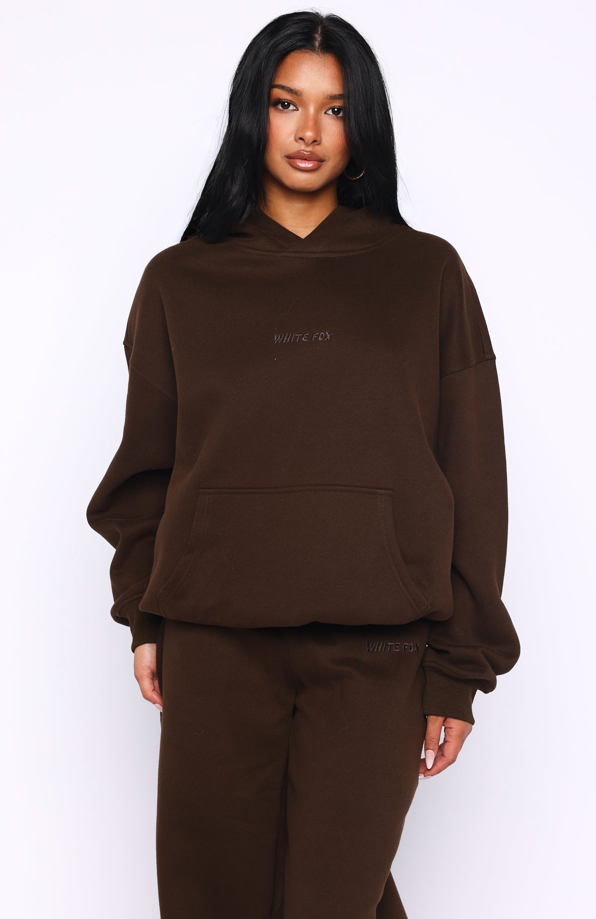 Come A Long Way Oversized Hoodie Chocolate